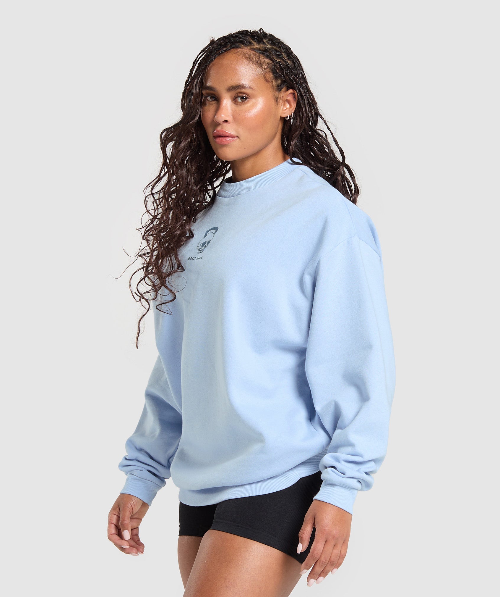 Women's Gymshark Graphic Illustration Pullover Gentle Blue