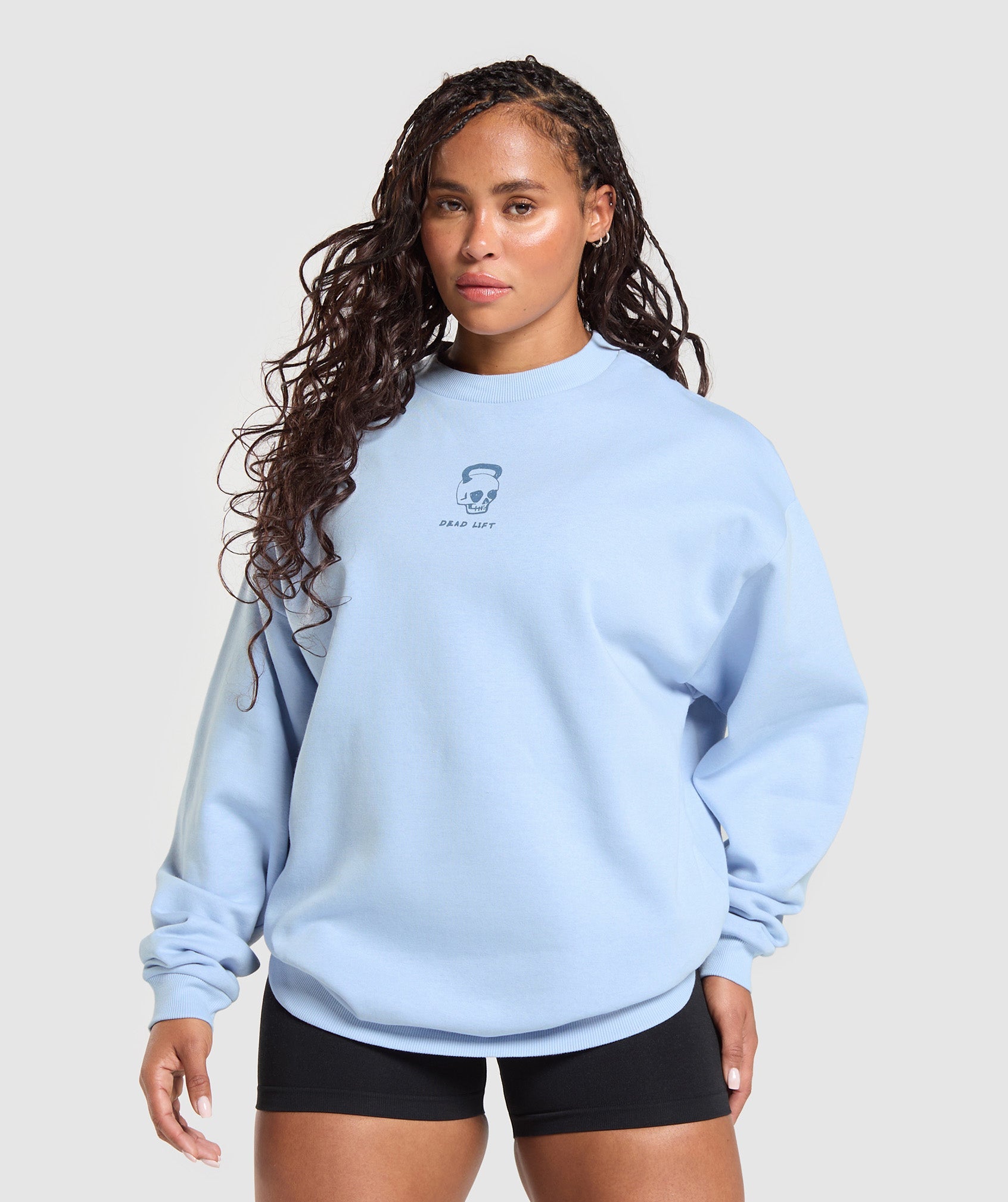 Women's Gymshark Graphic Illustration Pullover Gentle Blue