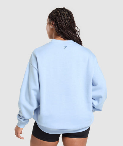 Women's Gymshark Graphic Illustration Pullover Gentle Blue