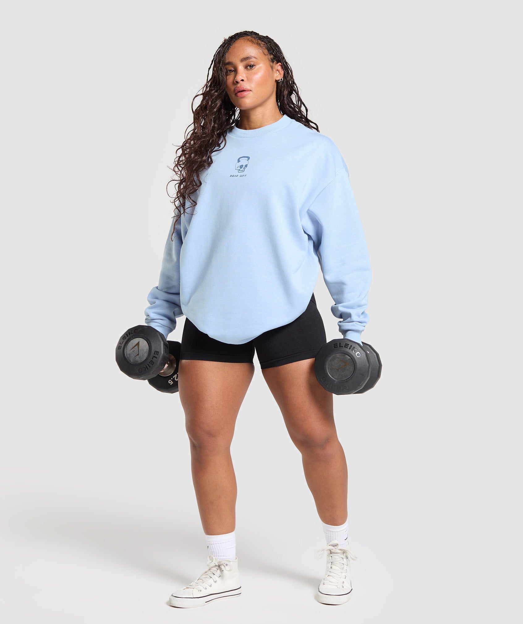 Women's Gymshark Graphic Illustration Pullover Gentle Blue