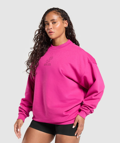 Women's Gymshark Graphic Illustration Pullover Winning Pink