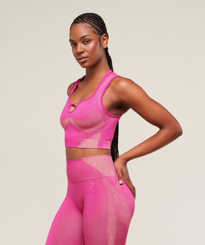 Women's Gymshark Diffuse Seamless Cropped Tank Winning Pink
