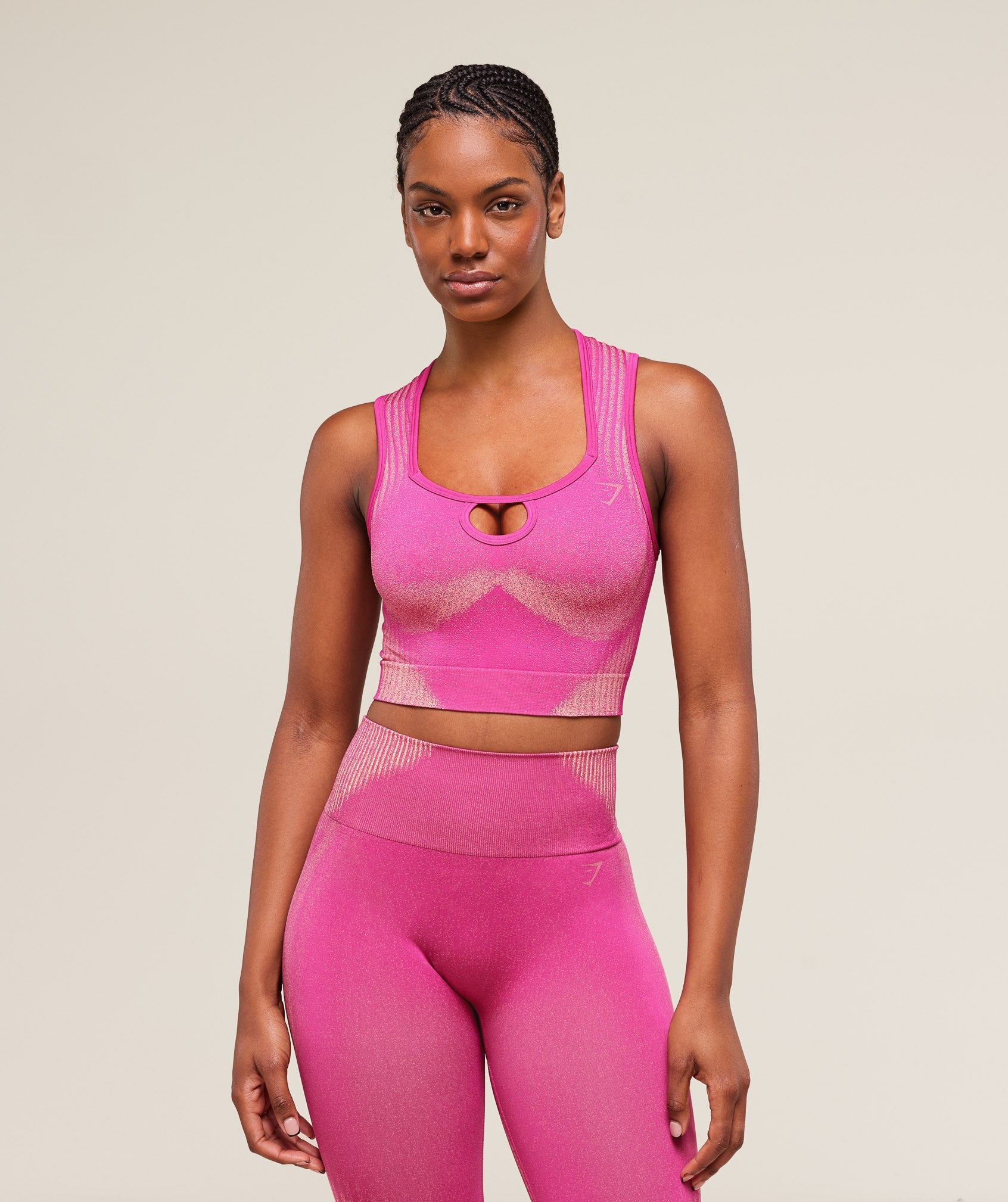 Women's Gymshark Diffuse Seamless Cropped Tank Winning Pink
