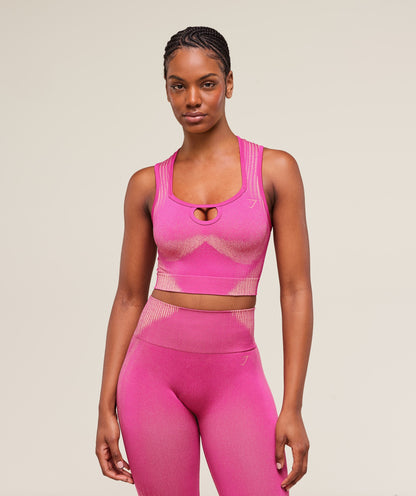 Women's Gymshark Diffuse Seamless Cropped Tank Winning Pink