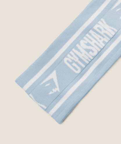Women's Gymshark Diffuse Logo Headband Chilled Blue