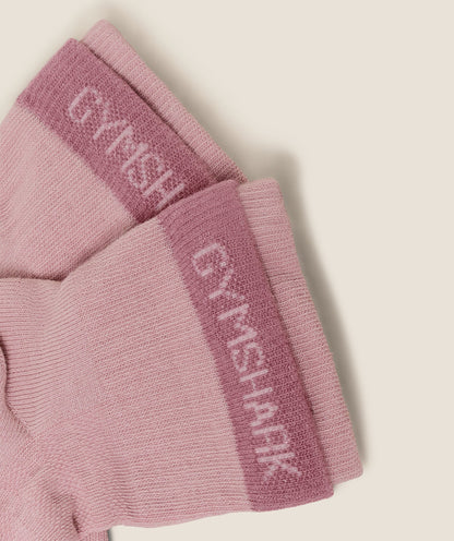 Women's Gymshark Double Cuffed Socks Single Light Pink