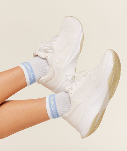 Women's Gymshark Double Cuffed Socks Single White
