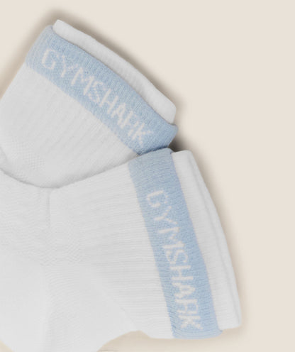 Women's Gymshark Double Cuffed Socks Single White