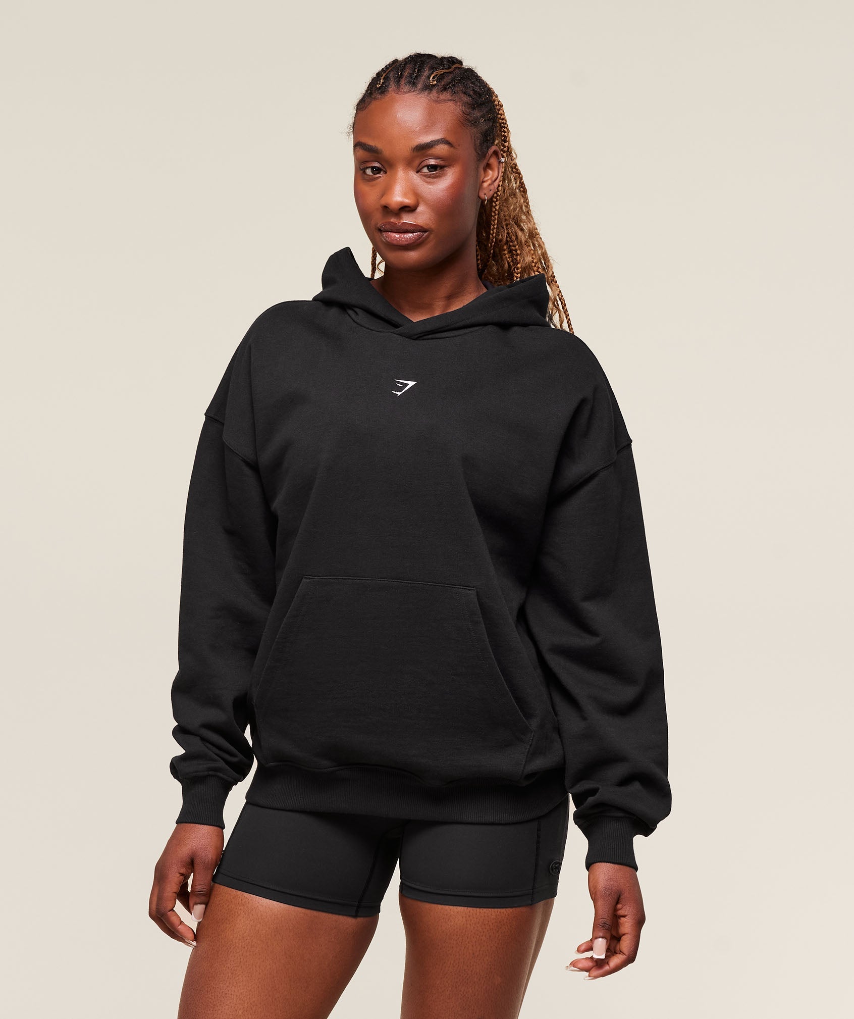 Women's Gymshark Dump Truck Graphic Hoodie Black