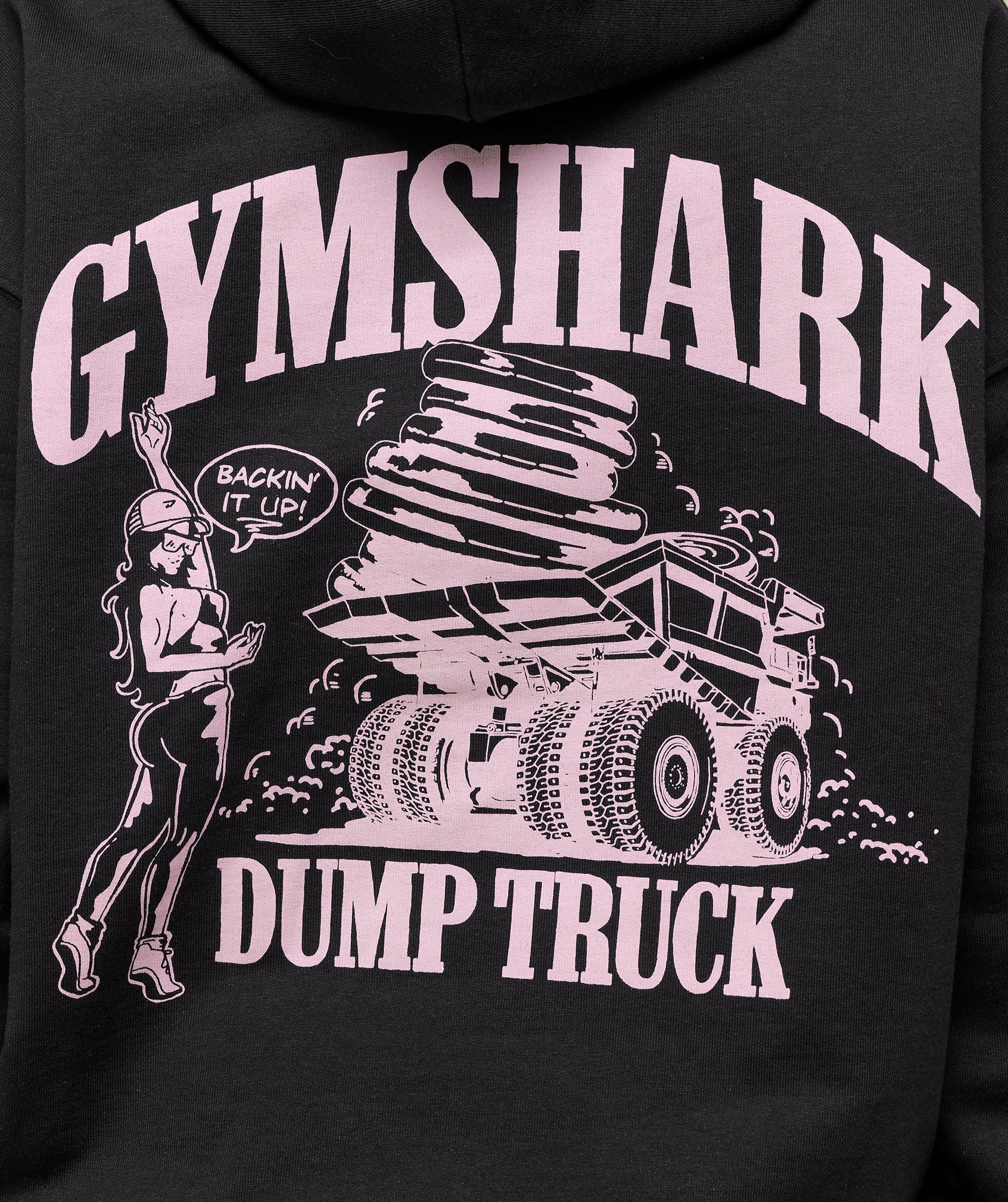 Women's Gymshark Dump Truck Graphic Hoodie Black