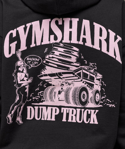 Women's Gymshark Dump Truck Graphic Hoodie Black