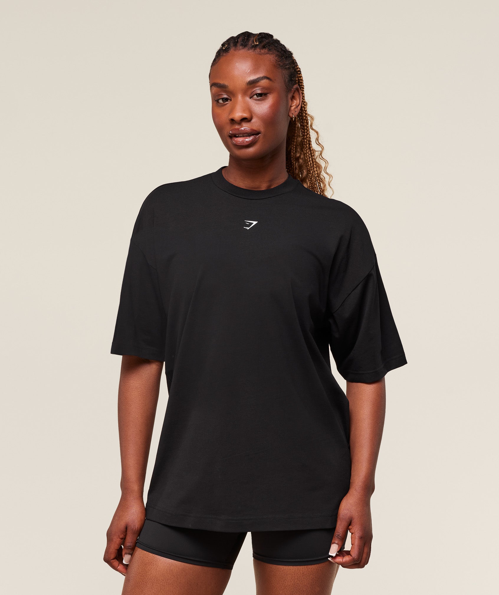 Women's Gymshark Dump Truck Graphic Oversized T-Shirt Black