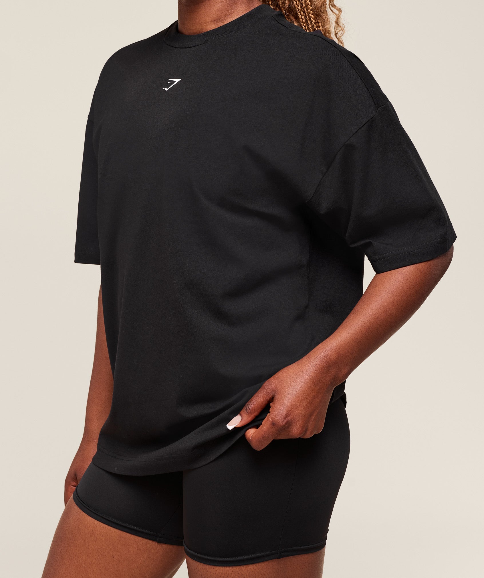 Women's Gymshark Dump Truck Graphic Oversized T-Shirt Black