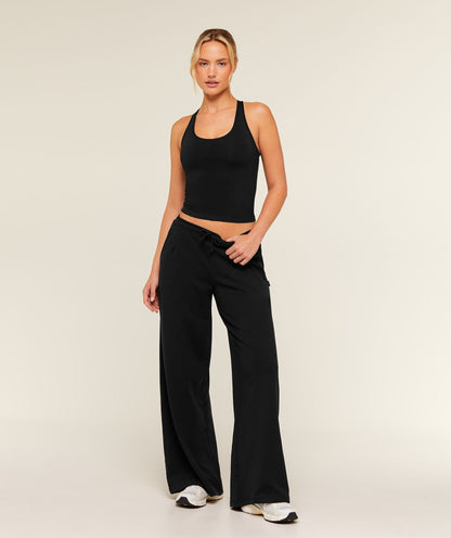 Women's Gymshark Lightweight Wide Leg Pants Regular Black