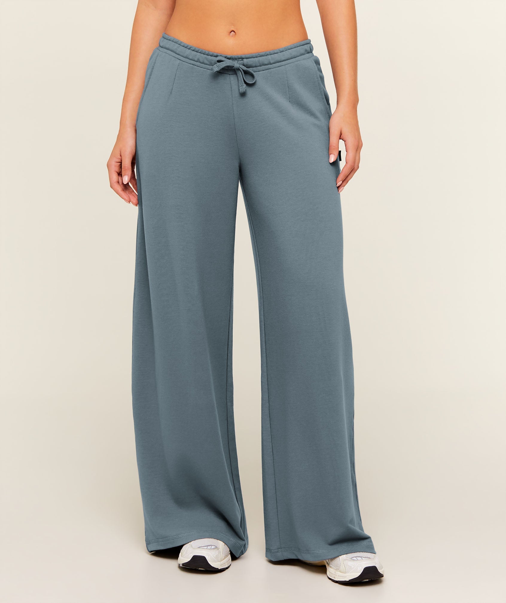 Women's Gymshark Lightweight Wide Leg Pants Regular Iron Blue