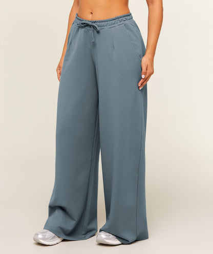 Women's Gymshark Lightweight Wide Leg Pant Short Iron Blue