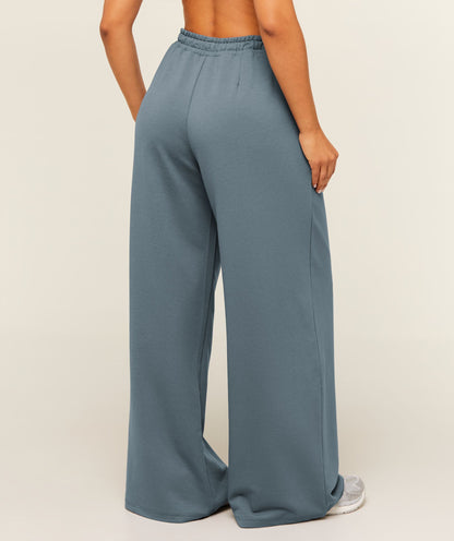 Women's Gymshark Lightweight Wide Leg Pant Short Iron Blue