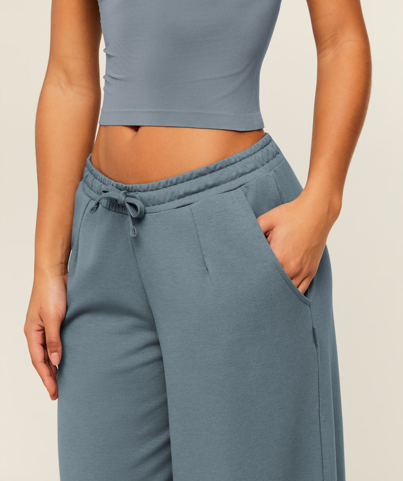 Women's Gymshark Lightweight Wide Leg Pant Tall Iron Blue