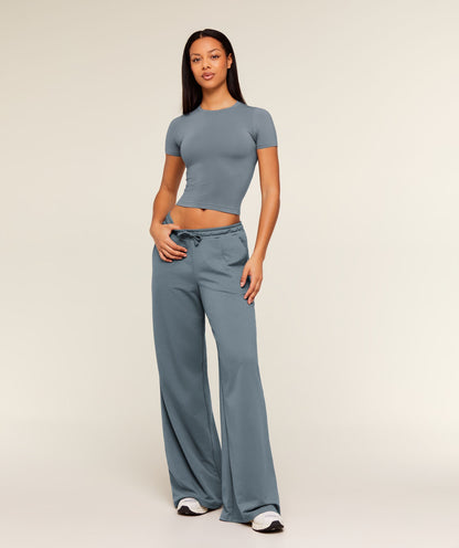 Women's Gymshark Lightweight Wide Leg Pant Tall Iron Blue