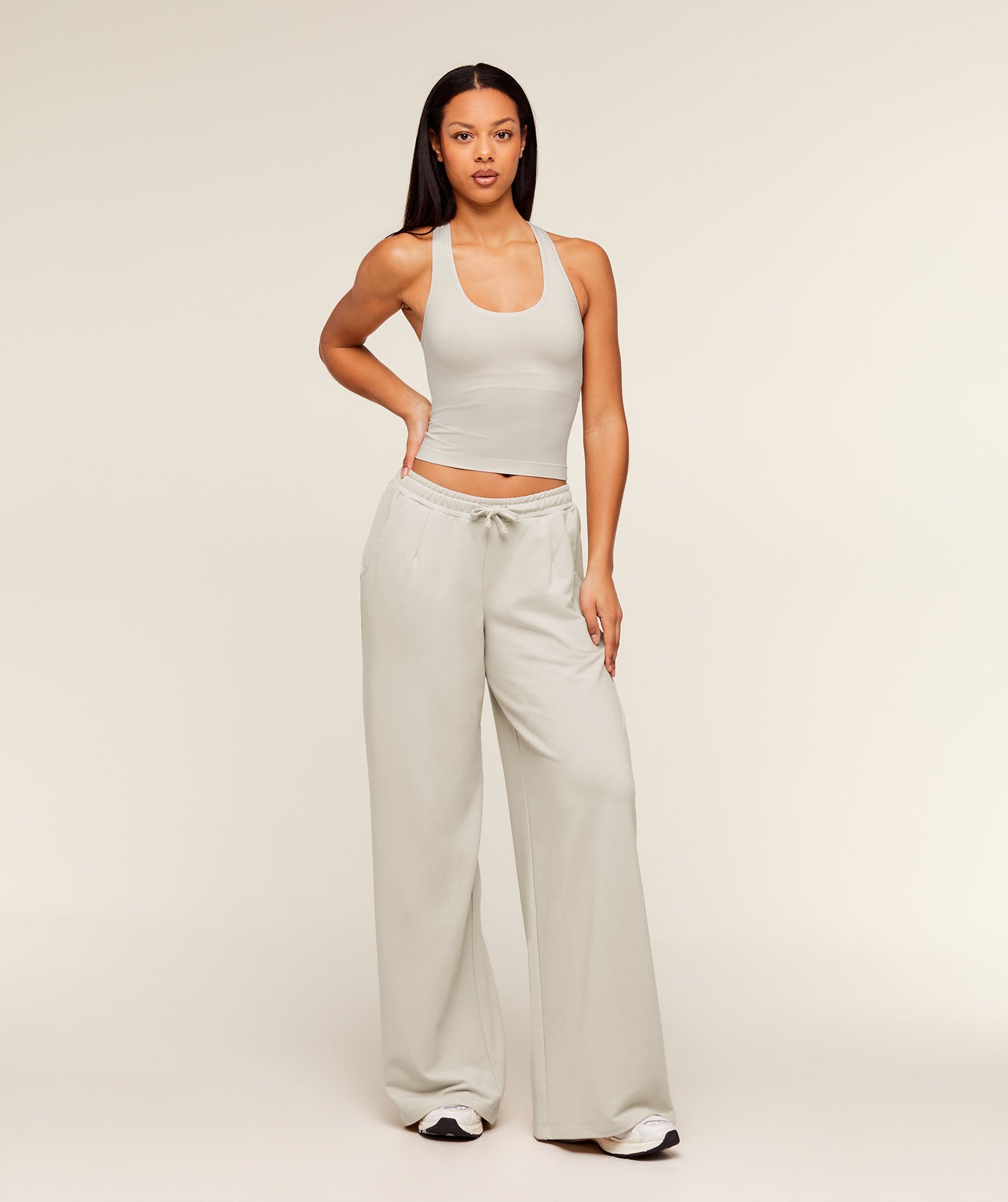 Women's Gymshark Lightweight Wide Leg Pant Tall Pebble Grey