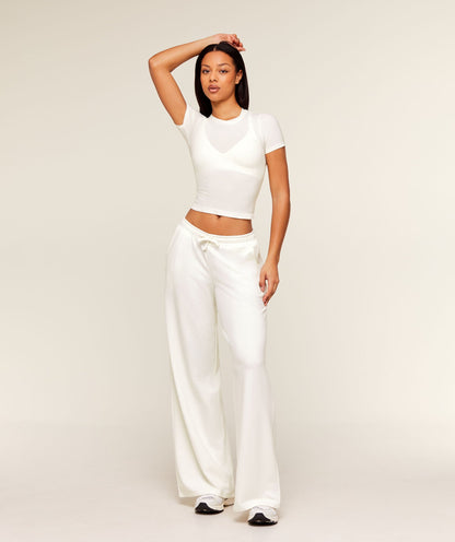 Women's Gymshark Lightweight Wide Leg Pant Tall Soft White