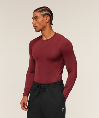 Gymshark Element Baselayer Long Sleeve T-Shirt Sets Red