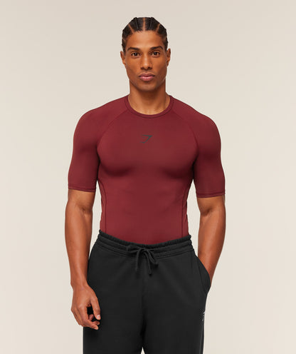 Gymshark Element Baselayer T-Shirt Sets Red