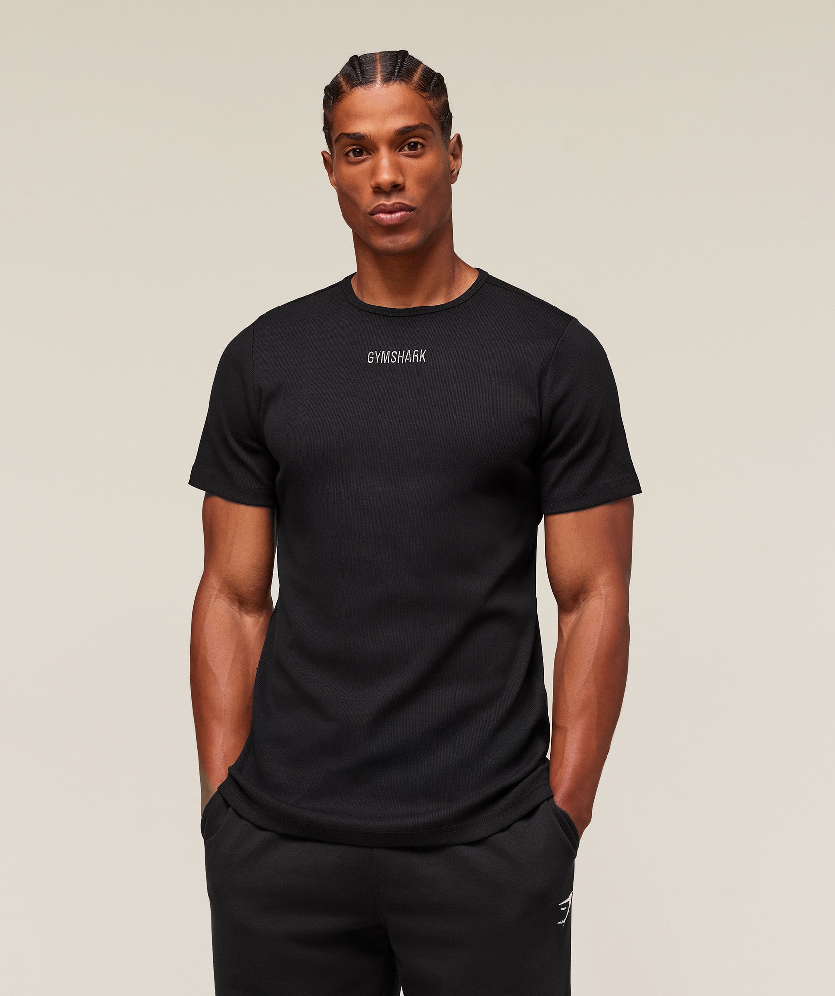 Gymshark Premium Ribbed T-Shirt Black