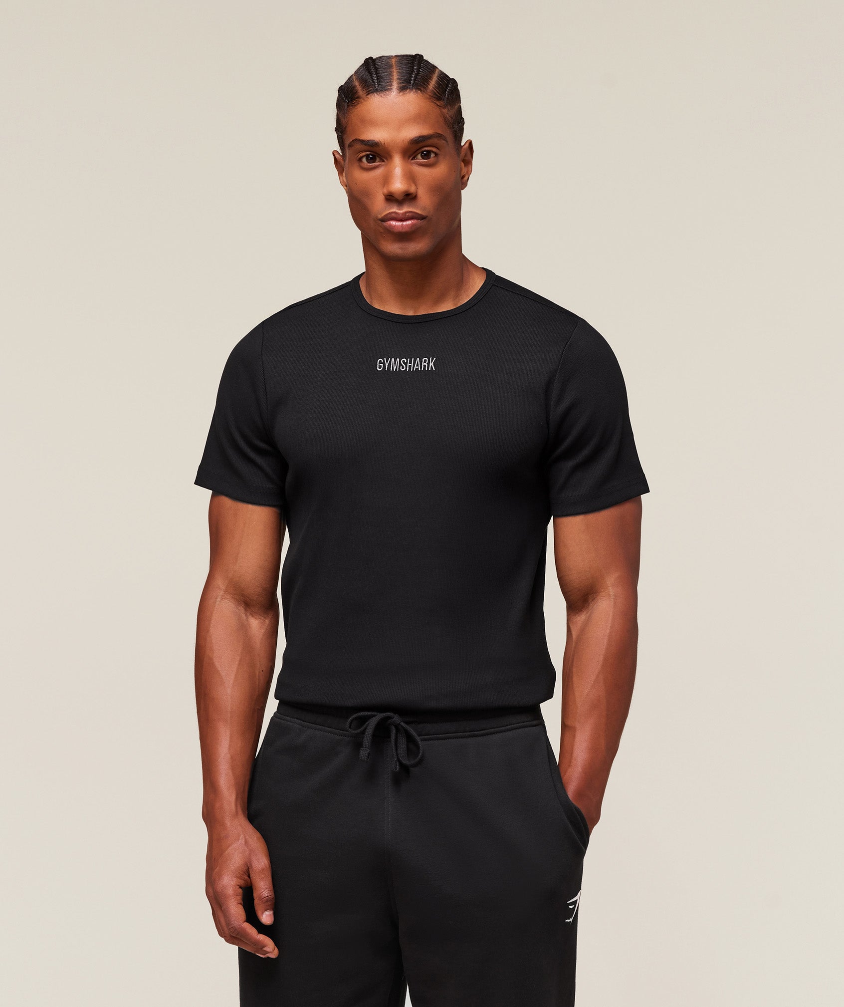 Gymshark Premium Ribbed T-Shirt Black
