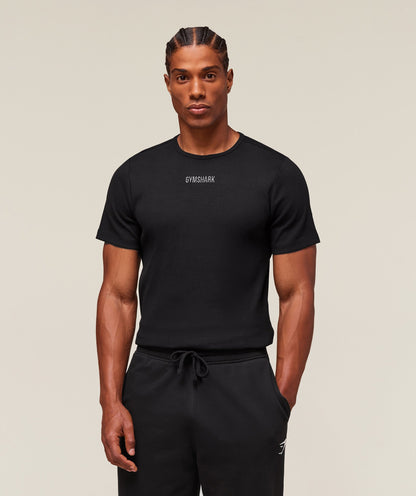 Gymshark Premium Ribbed T-Shirt Black