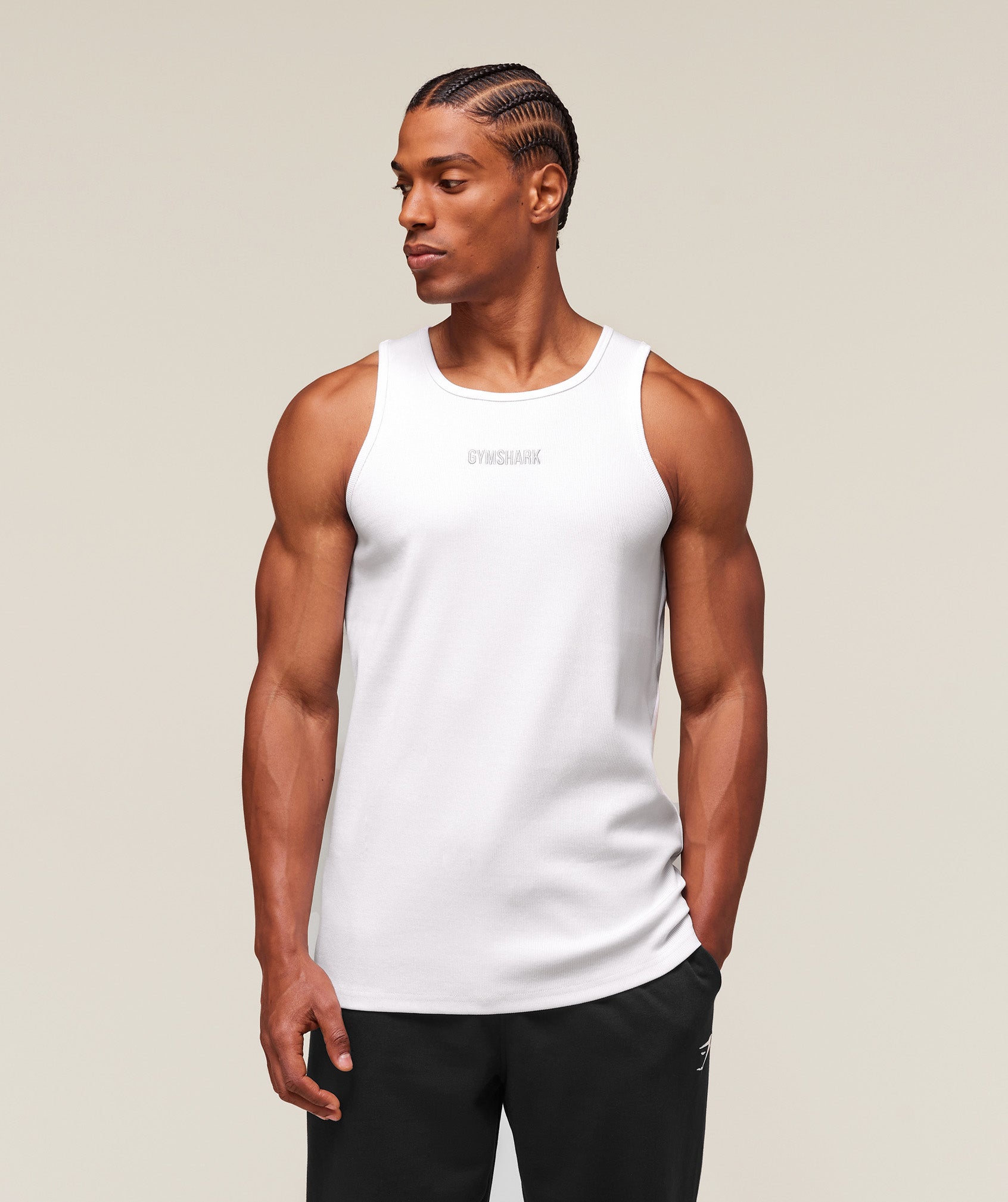Gymshark Premium Ribbed Tank White
