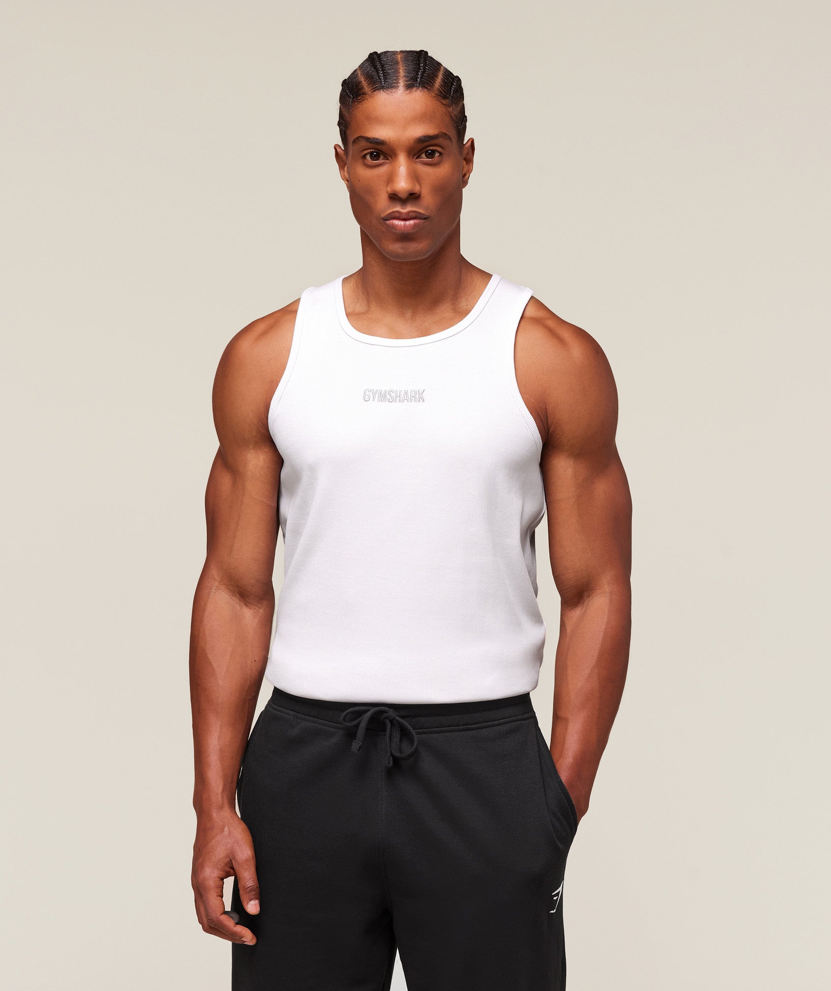Gymshark Premium Ribbed Tank White