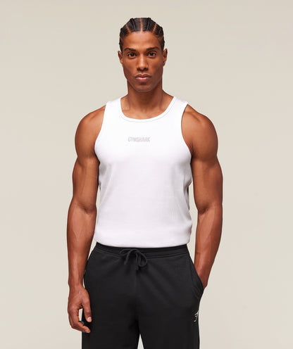 Gymshark Premium Ribbed Tank White