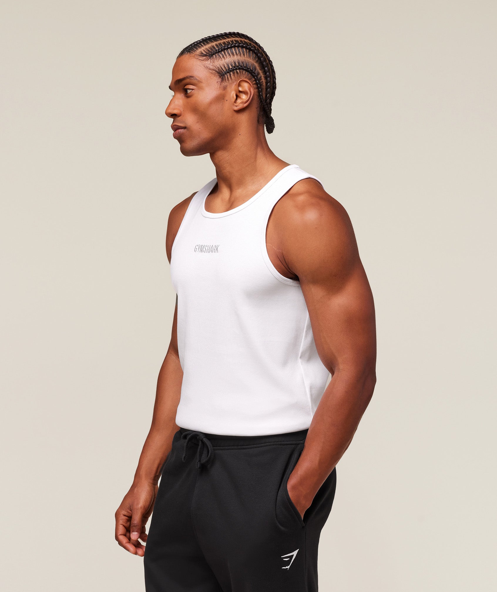 Gymshark Premium Ribbed Tank White