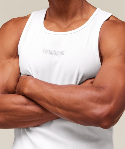 Gymshark Premium Ribbed Tank White