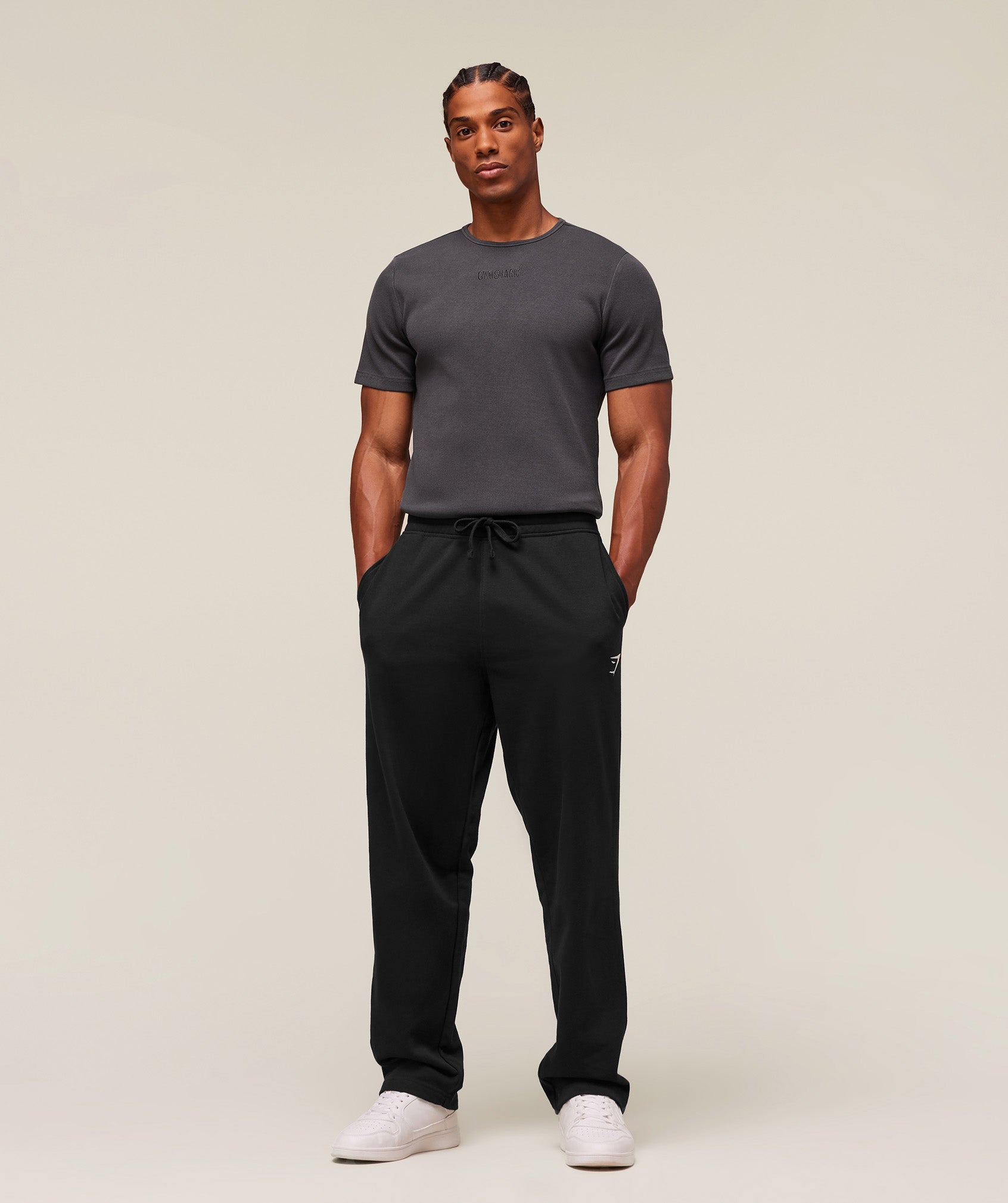 Gymshark Premium Washed Ribbed T-Shirt Onyx Grey