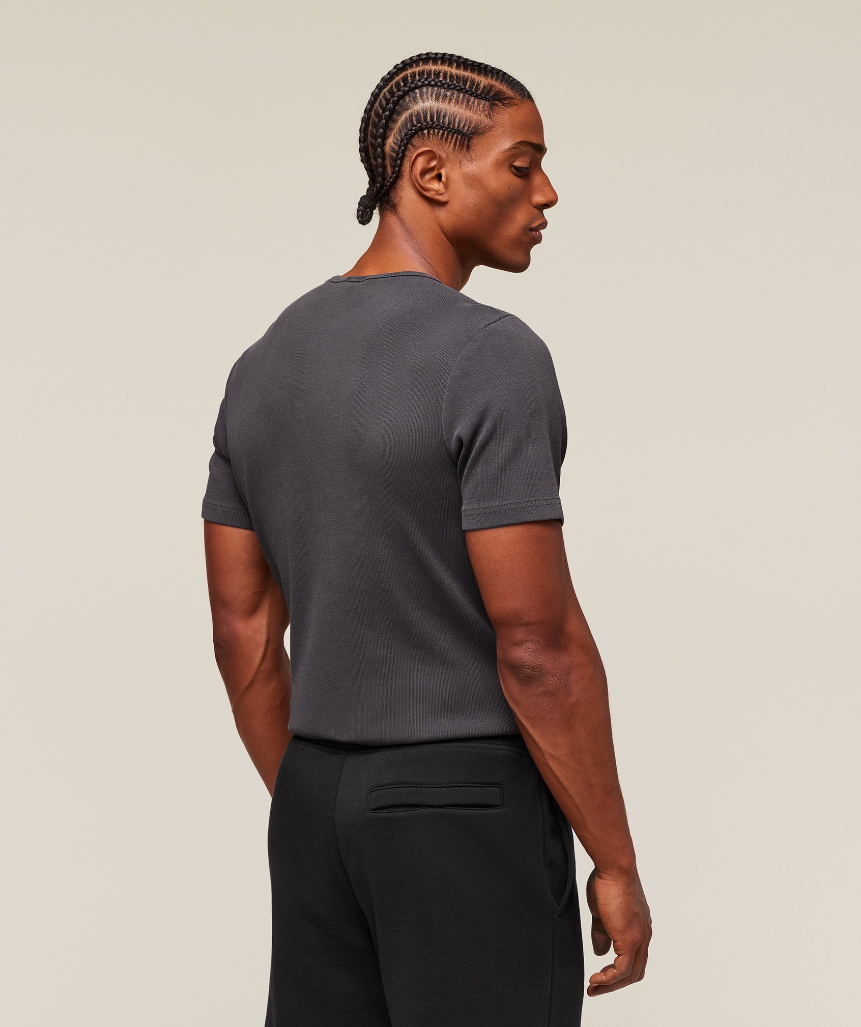 Gymshark Premium Washed Ribbed T-Shirt Onyx Grey