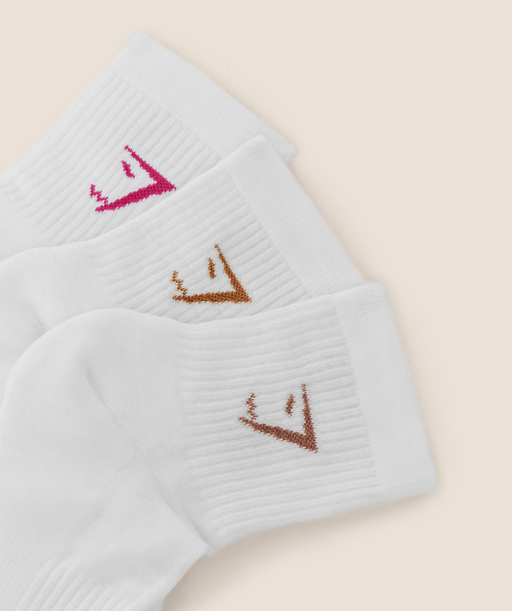 Women's Gymshark Sweet Treat Graphic Midi Socks 3Pk Gs White