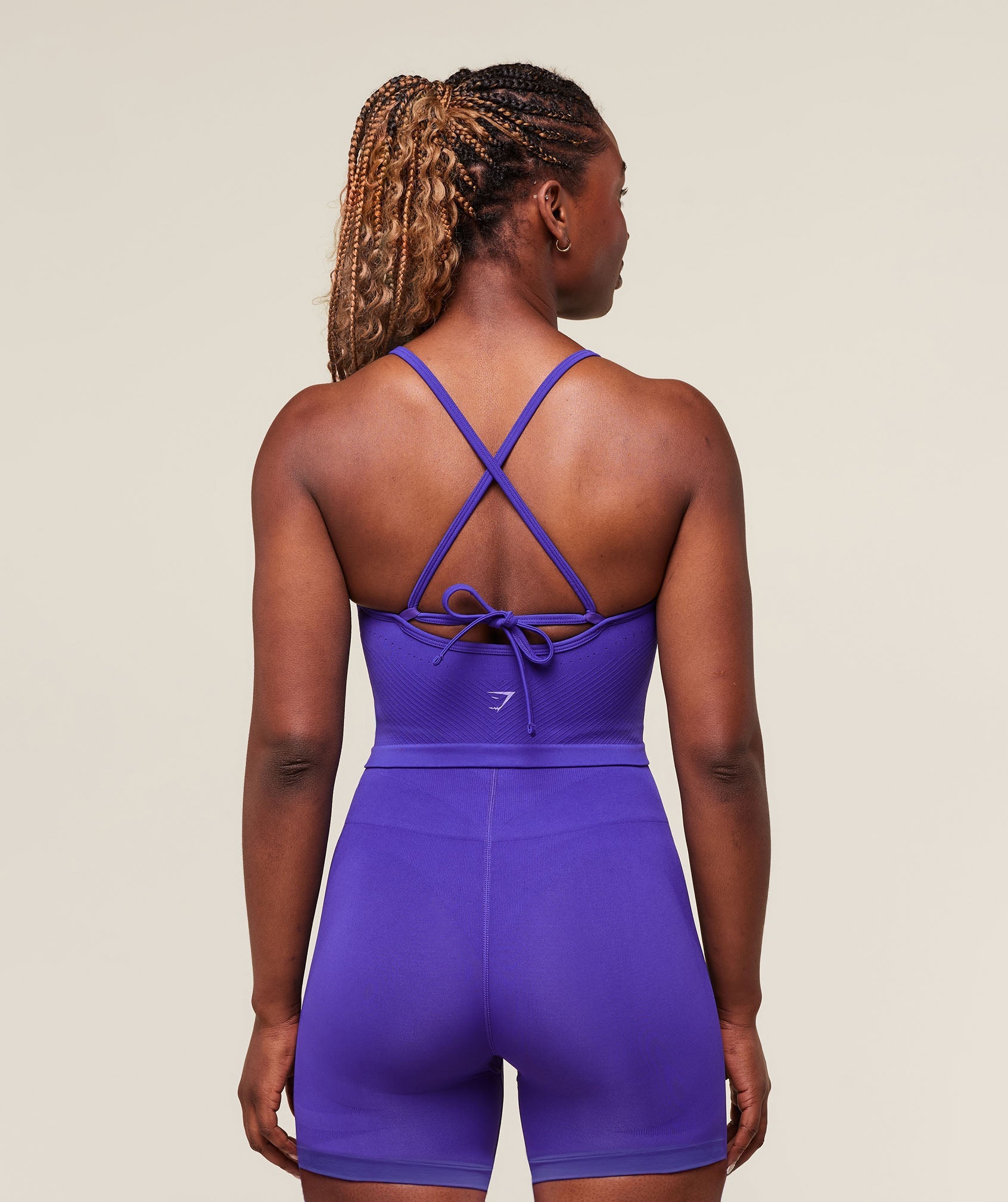 Women's Gymshark Energised Seamless Crop Top Cobalt Purple