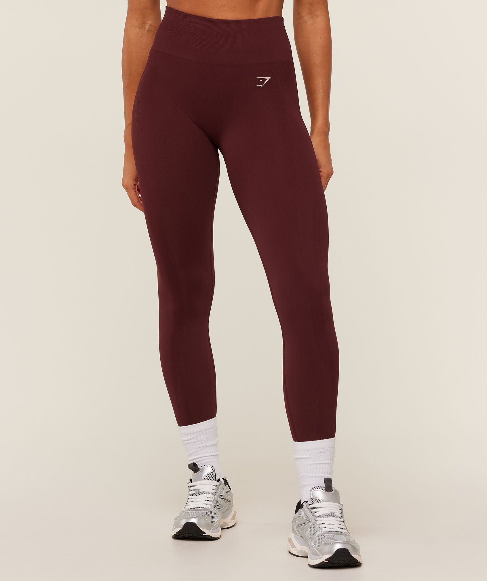 Women's Gymshark Energise Seamless Leggings Rich Maroon