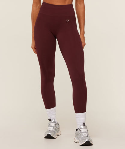 Women's Gymshark Energise Seamless Leggings Rich Maroon