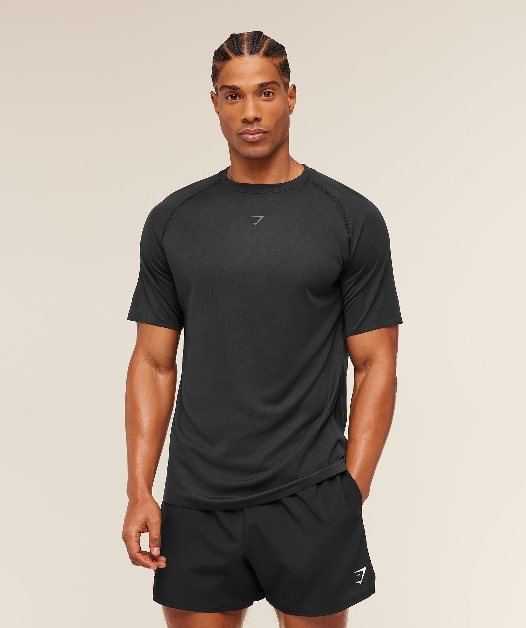 Gymshark Hybrid Engineered Jacquard T-Shirt Black