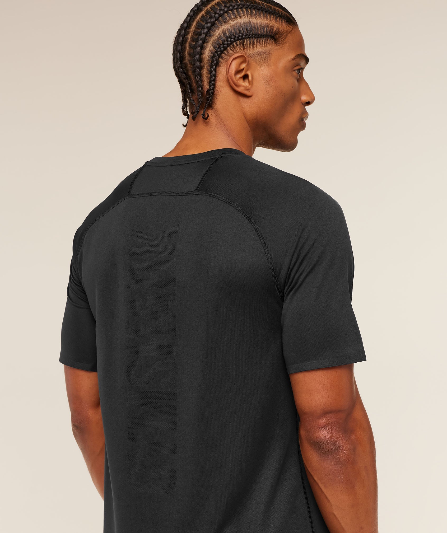 Gymshark Hybrid Engineered Jacquard T-Shirt Black
