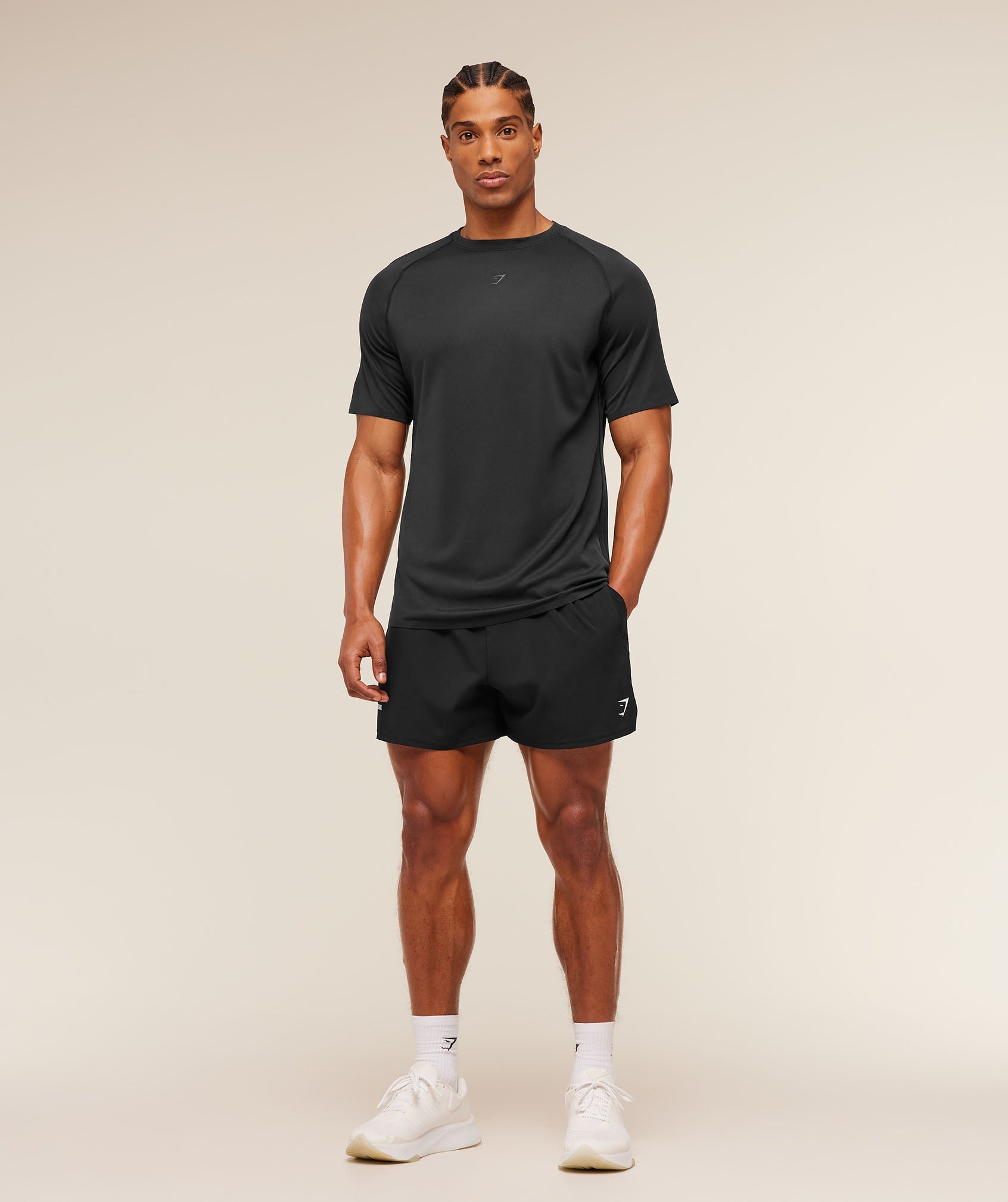 Gymshark Hybrid Engineered Jacquard T-Shirt Black