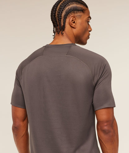 Gymshark Hybrid Engineered Jacquard T-Shirt Cool Brown