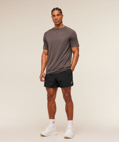 Gymshark Hybrid Engineered Jacquard T-Shirt Cool Brown