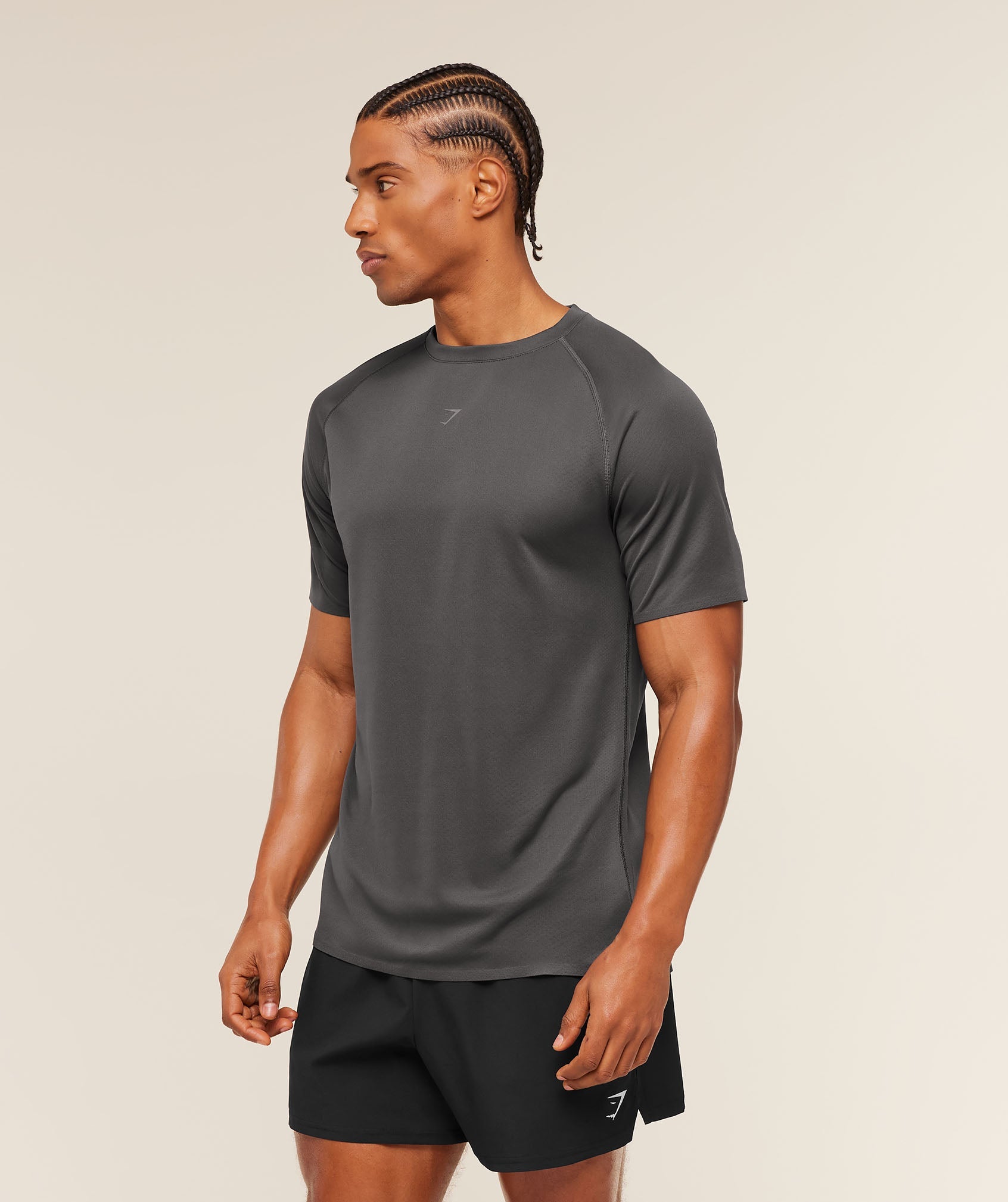 Gymshark Hybrid Engineered Jacquard T-Shirt Grey