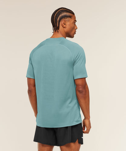 Gymshark Hybrid Engineered Jacquard T-Shirt Storm Blue