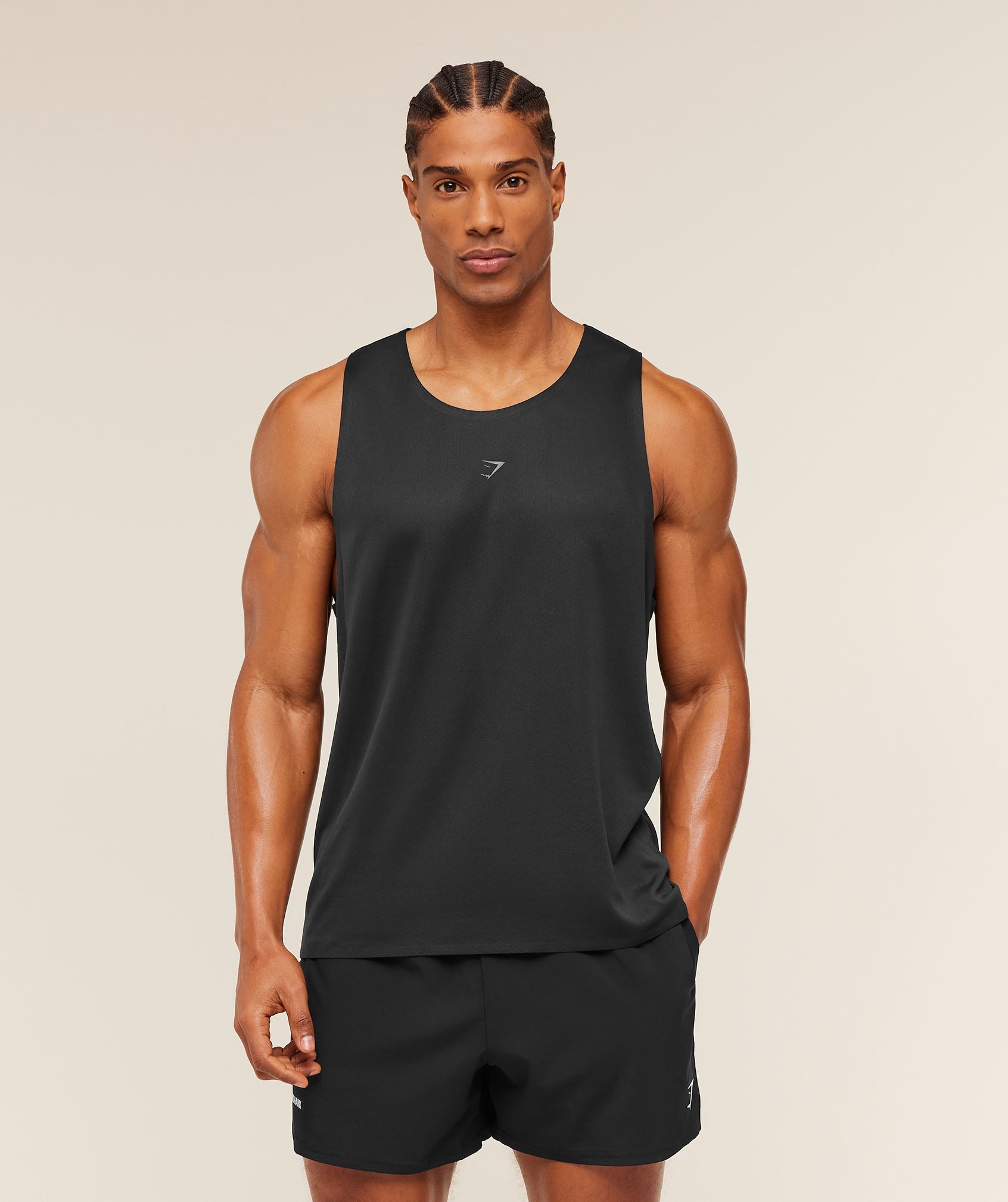 Gymshark Hybrid Engineered Jacquard Tank Black