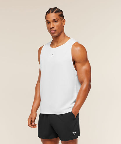 Gymshark Hybrid Engineered Jacquard Tank White